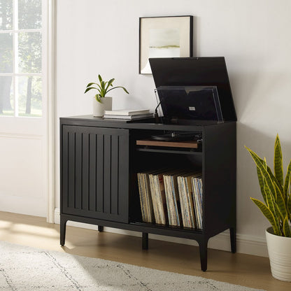 Asher Large Record Player Cabinet With Vinyl Storage