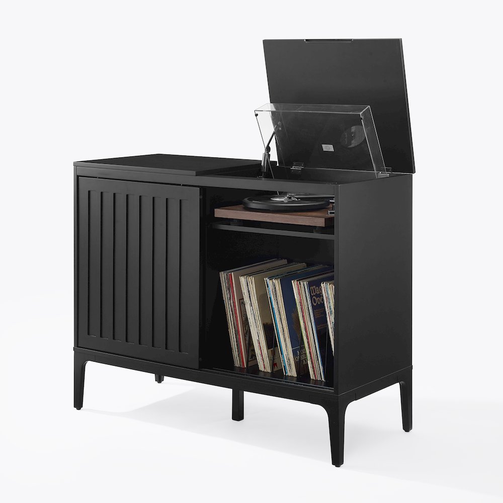 Asher Large Record Player Cabinet With Vinyl Storage
