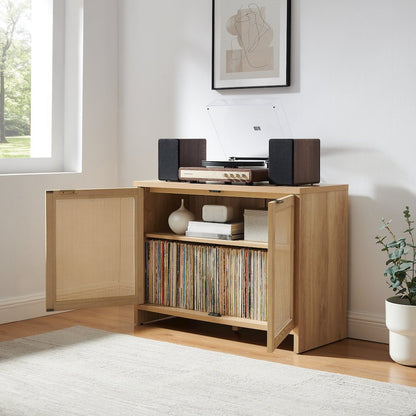 Kenji Record Player Cabinet with Vinyl Storage, Media Stand