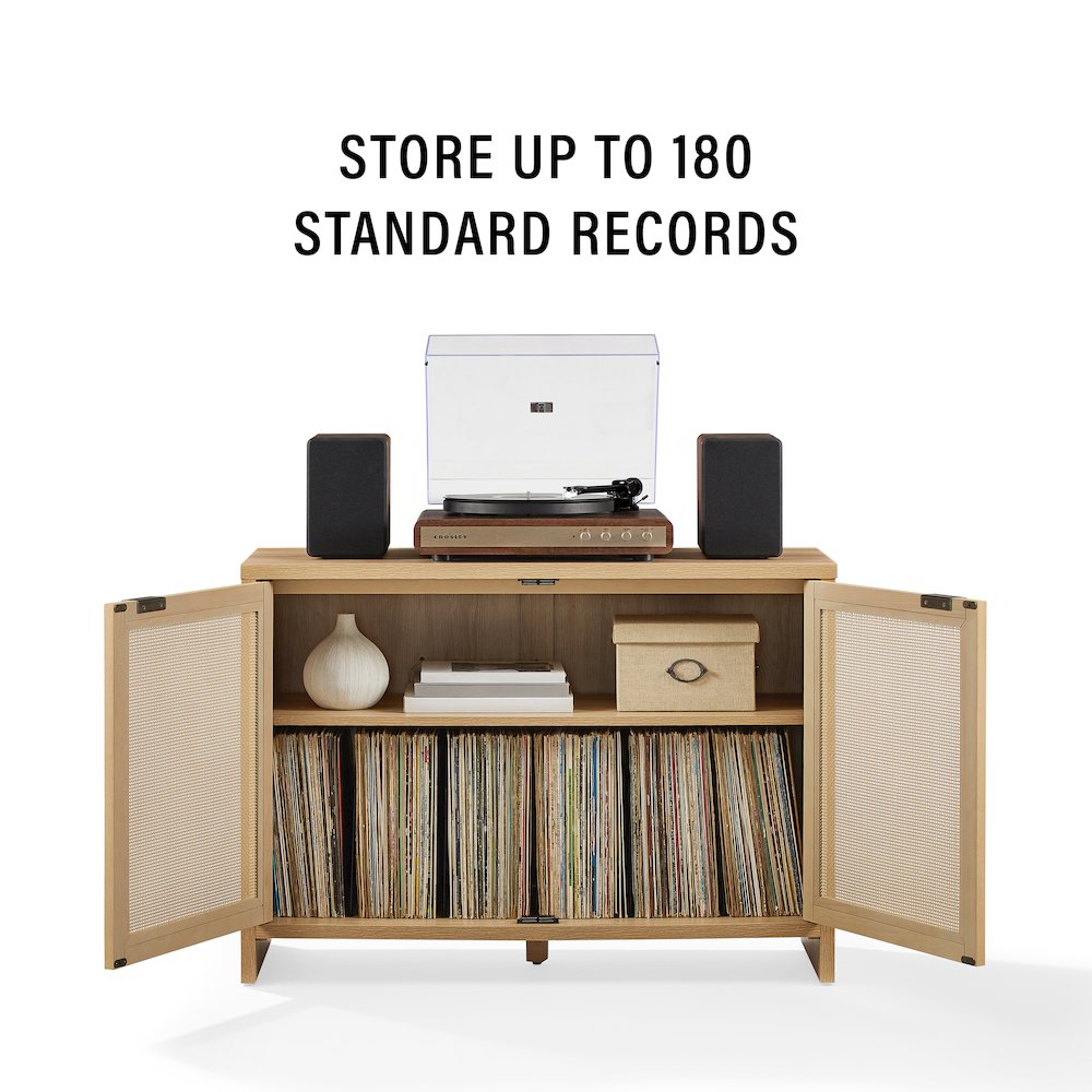 Kenji Record Player Cabinet with Vinyl Storage, Media Stand
