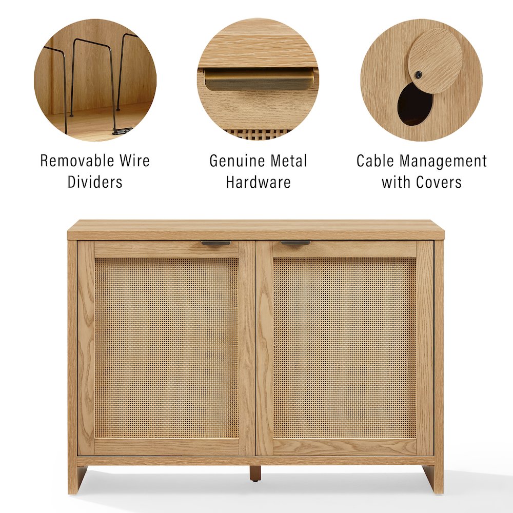 Kenji Record Player Cabinet with Vinyl Storage, Media Stand