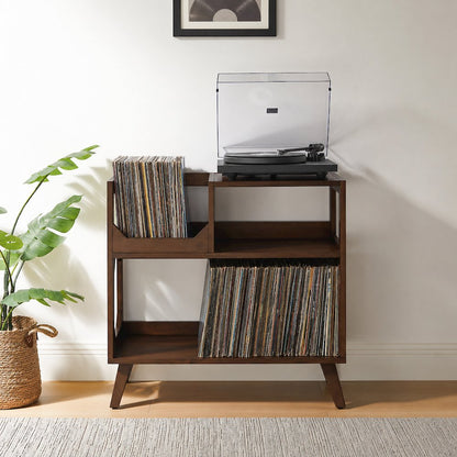 Asheville Medium Record Player Stand With Vinyl Storage Brown