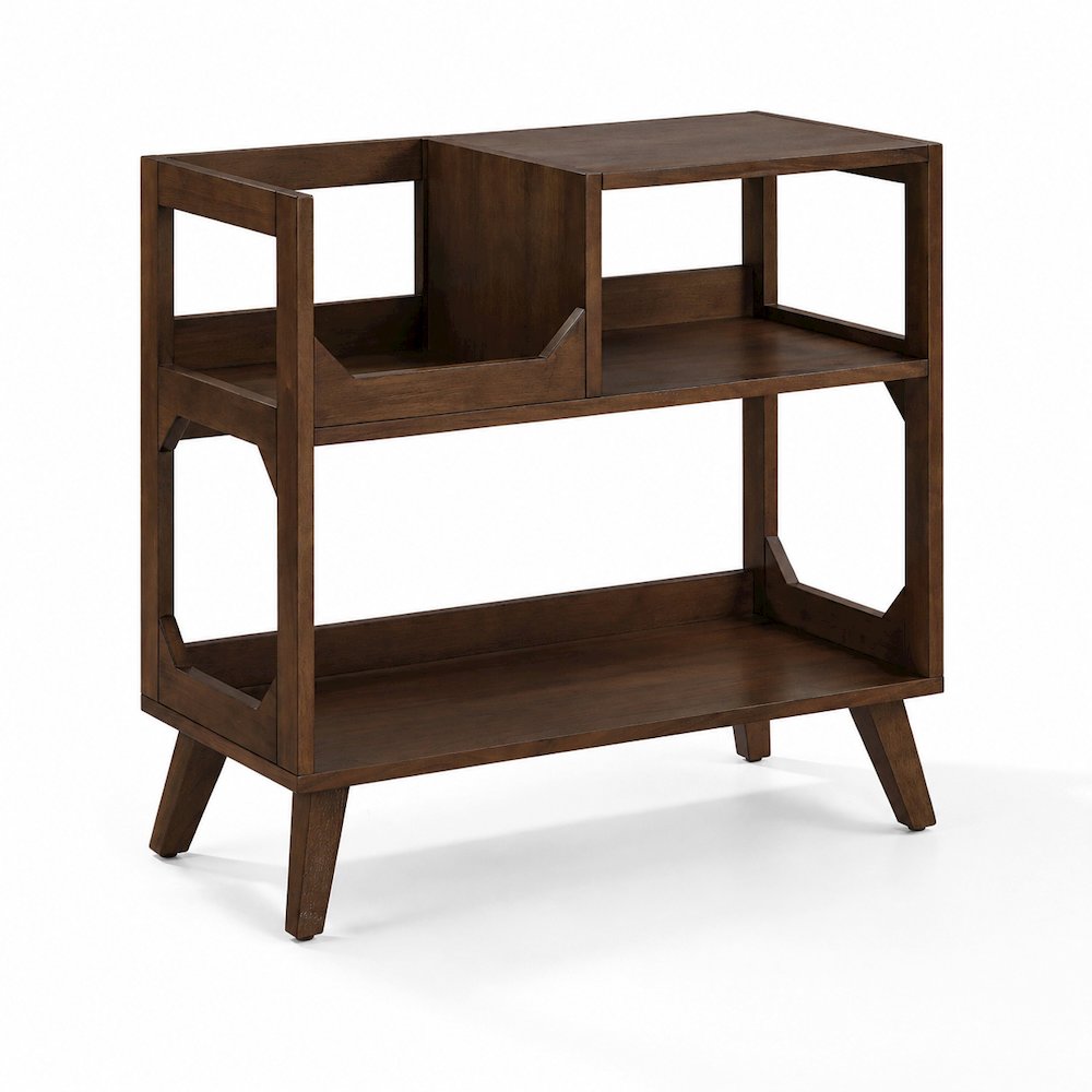 Asheville Medium Record Player Stand With Vinyl Storage Brown
