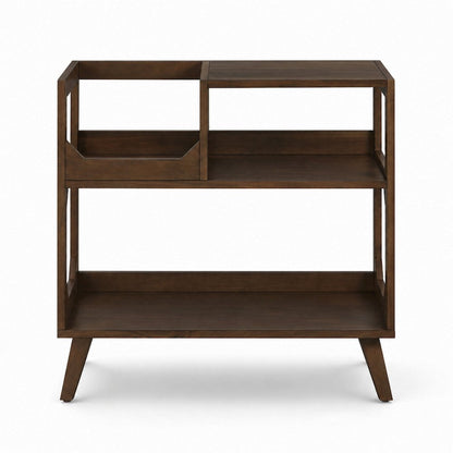 Asheville Medium Record Player Stand With Vinyl Storage Brown