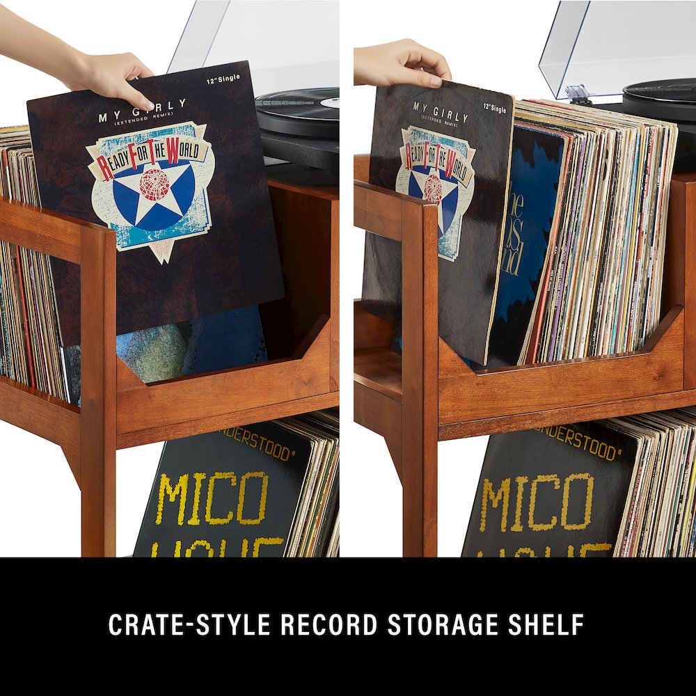 Asheville Medium Record Player Stand With Vinyl Storage