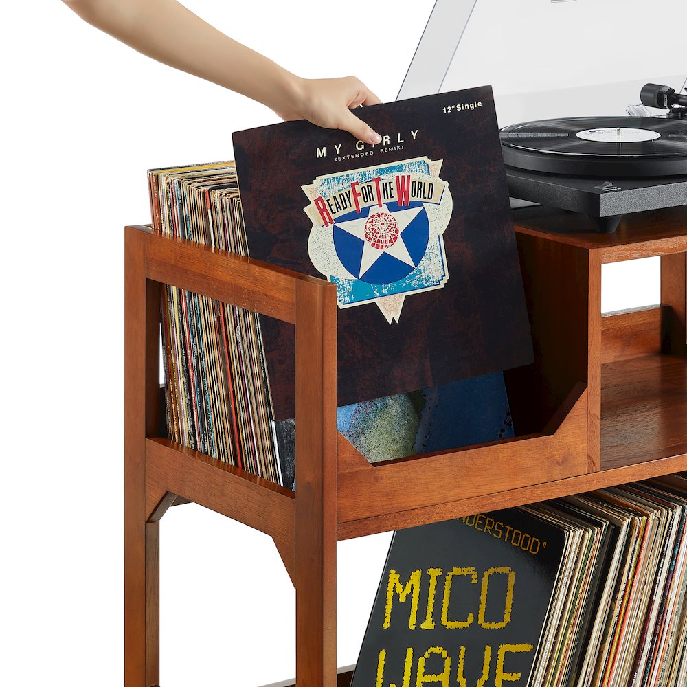 Asheville Medium Record Player Stand With Vinyl Storage