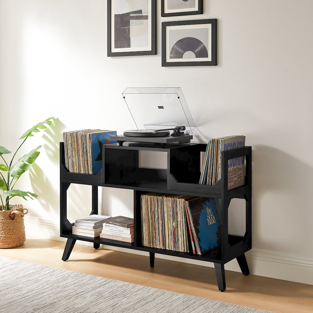Asheville Large Record Player Stand With Vinyl Storage