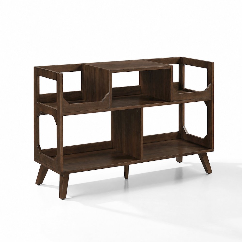 Asheville Large Record Player Stand With Vinyl Storage Brown