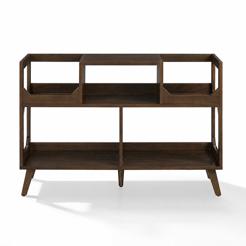 Asheville Large Record Player Stand With Vinyl Storage Brown