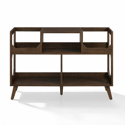 Asheville Large Record Player Stand With Vinyl Storage Brown