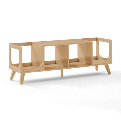 Asheville Low Record Player Stand With Vinyl Storage Natural