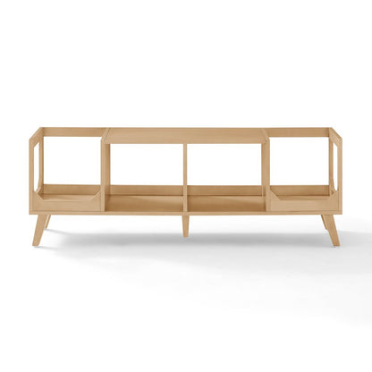 Asheville Low Record Player Stand With Vinyl Storage Natural