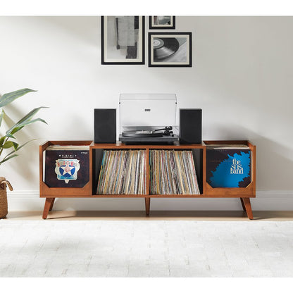 Asheville Low Record Player Stand With Vinyl Storage