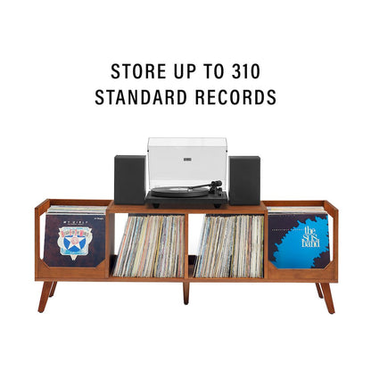 Asheville Low Record Player Stand With Vinyl Storage