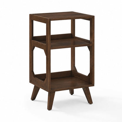 Asheville Small Record Player Stand With Vinyl Storage Brown