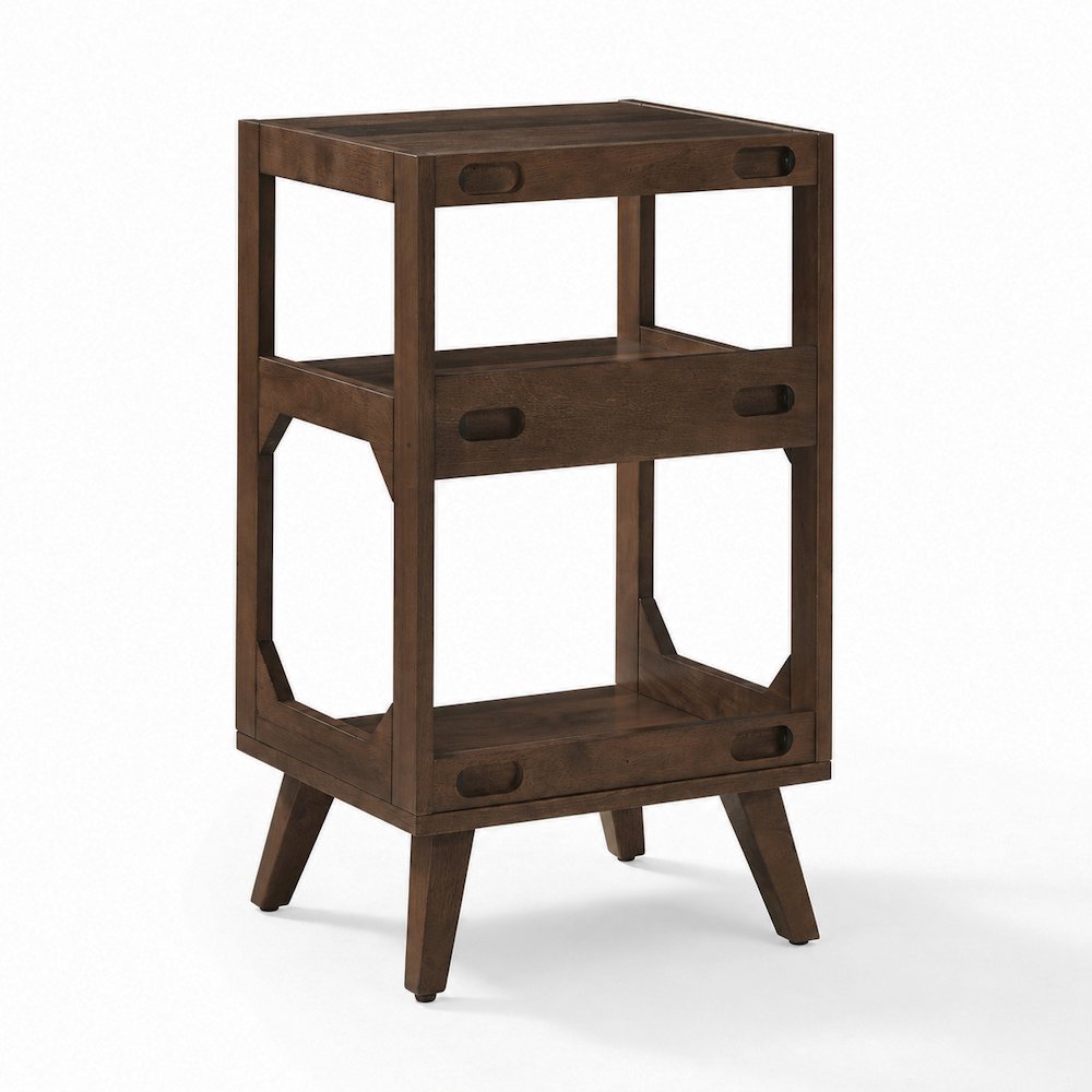 Asheville Small Record Player Stand With Vinyl Storage Brown