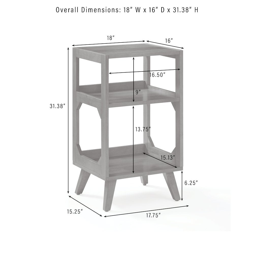 Asheville Small Record Player Stand With Vinyl Storage Brown