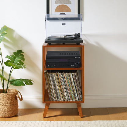 Asheville Small Record Player Stand With Vinyl Storage