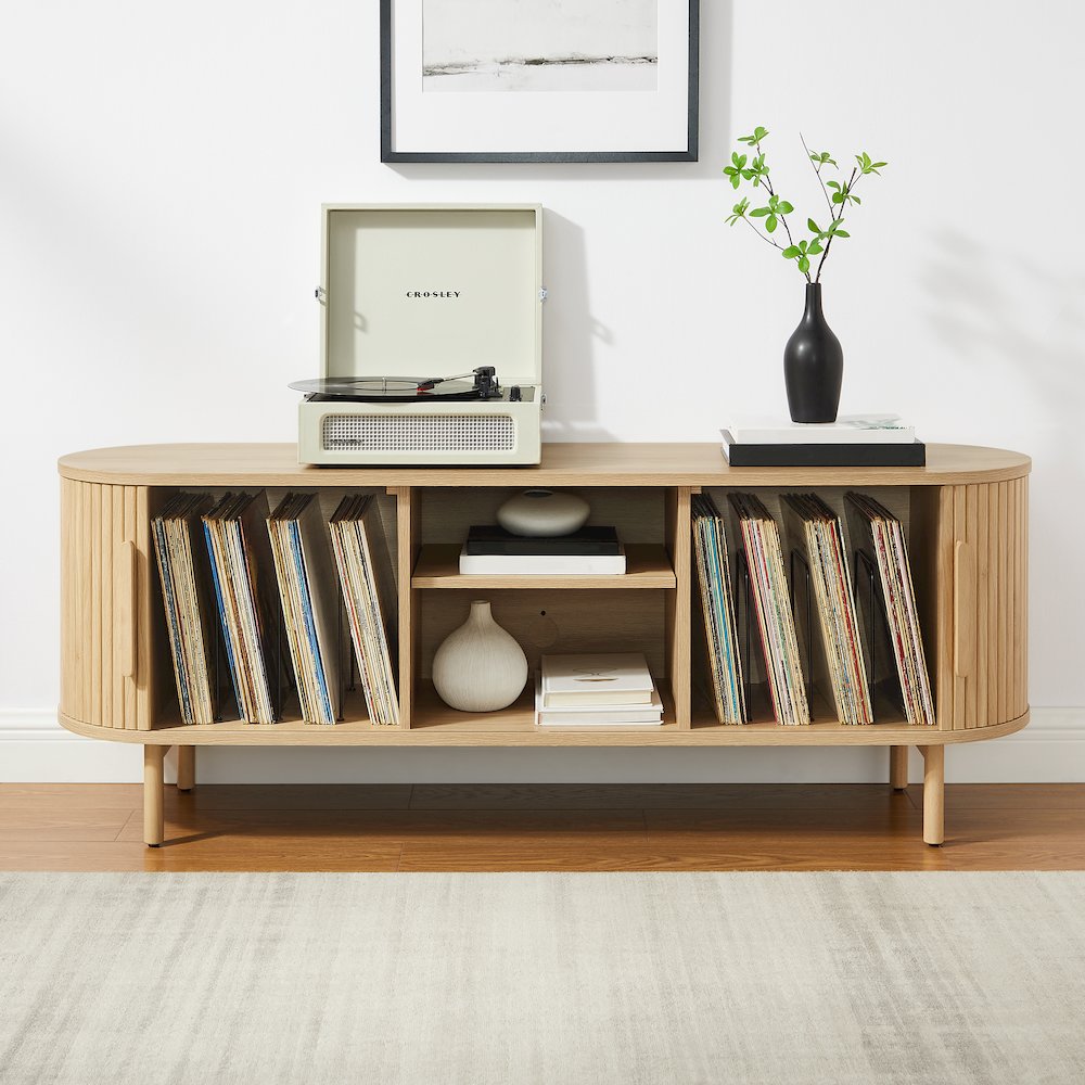 Ambrose Record Player Cabinet With Vinyl Storage