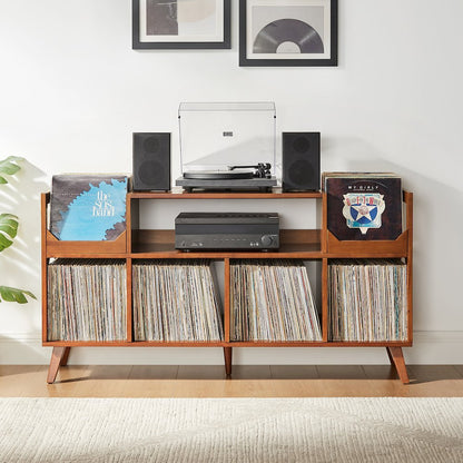 Asheville Xl Record Player Stand With Vinyl Storage Walnut