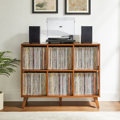 Asheville 6 Cube Record Player Stand Wth Vinyl Storage Walnut