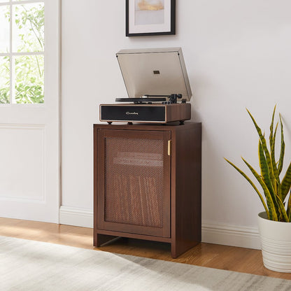 Kenji Small Record Player Cabinet With Vinyl Storage Brown