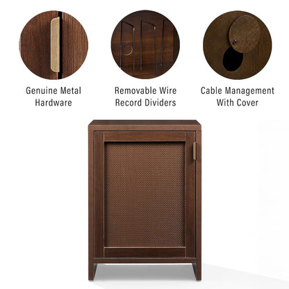 Kenji Small Record Player Cabinet With Vinyl Storage Brown