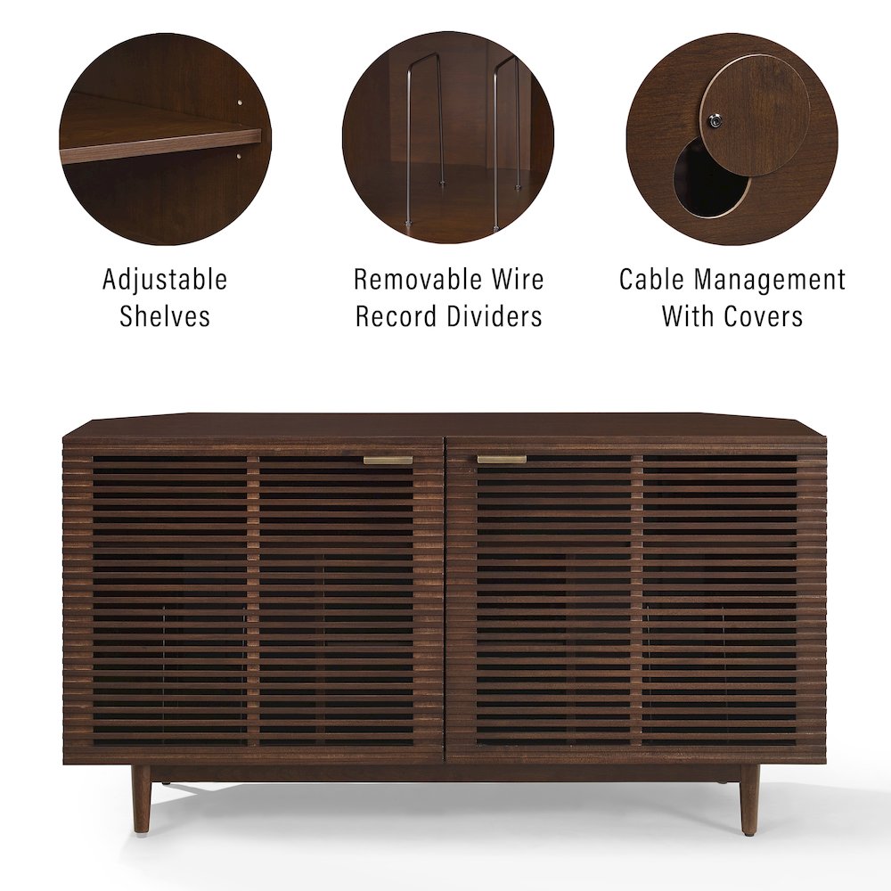 Cameron Corner Record Player Cabinet With Vinyl Storage