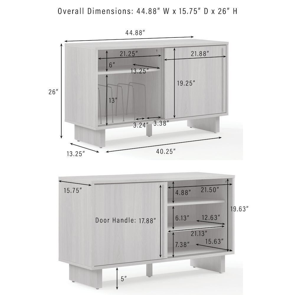 Gemma Medium Record Player Cabinet With Vinyl Storage