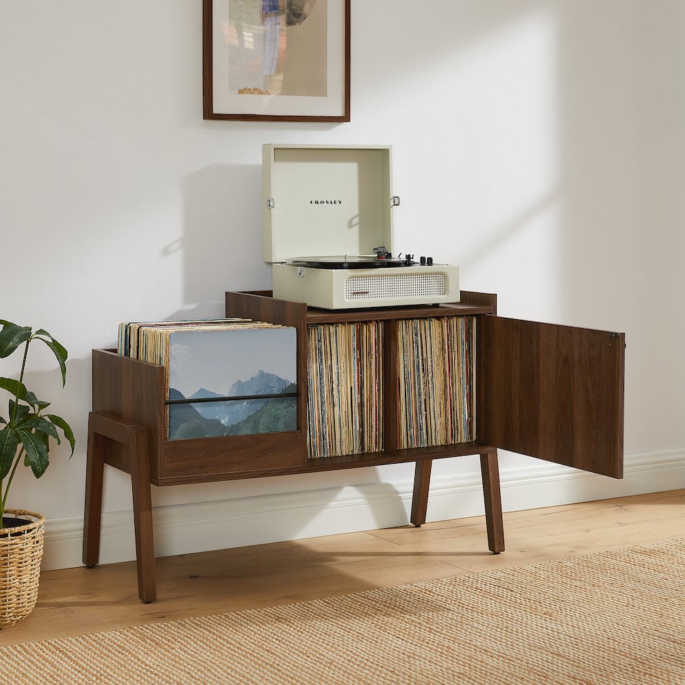 Luna Record Player Cabinet With Vinyl Storage