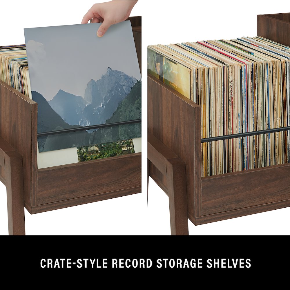 Luna Record Player Cabinet With Vinyl Storage
