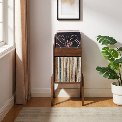 Luna Single Record Storage Stand Walnut