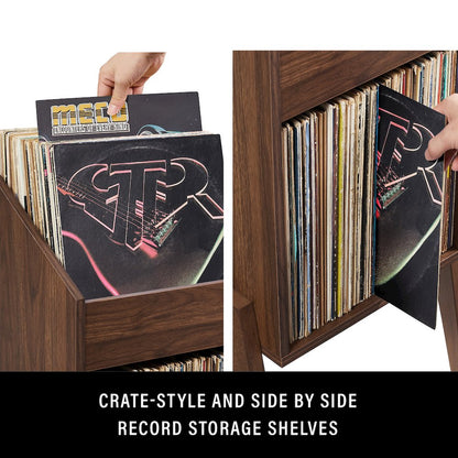 Luna Single Record Storage Stand Walnut