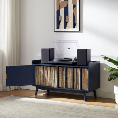 Skylar Mid-Century Record Player Cabinet with Vinyl Storage, Turntable Stand