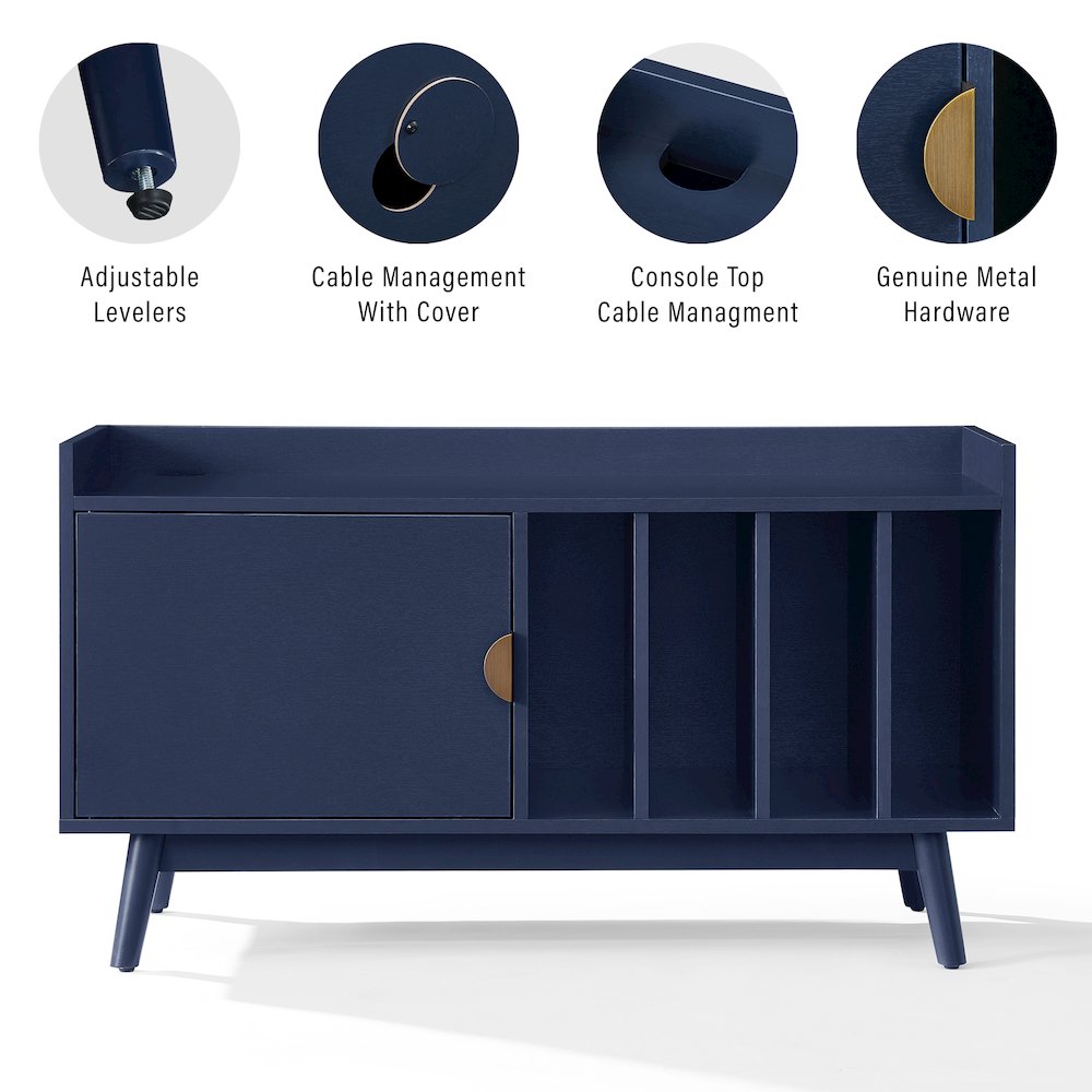 Skylar Mid-Century Record Player Cabinet with Vinyl Storage, Turntable Stand