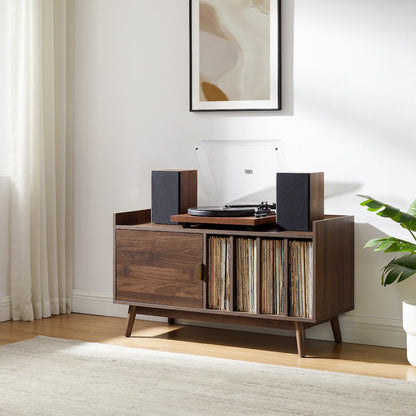 Skylar Mid-Century Record Player Cabinet with Vinyl Storage, Turntable Stand