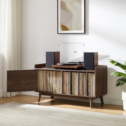 Skylar Mid-Century Record Player Cabinet with Vinyl Storage, Turntable Stand