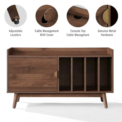 Skylar Mid-Century Record Player Cabinet with Vinyl Storage, Turntable Stand