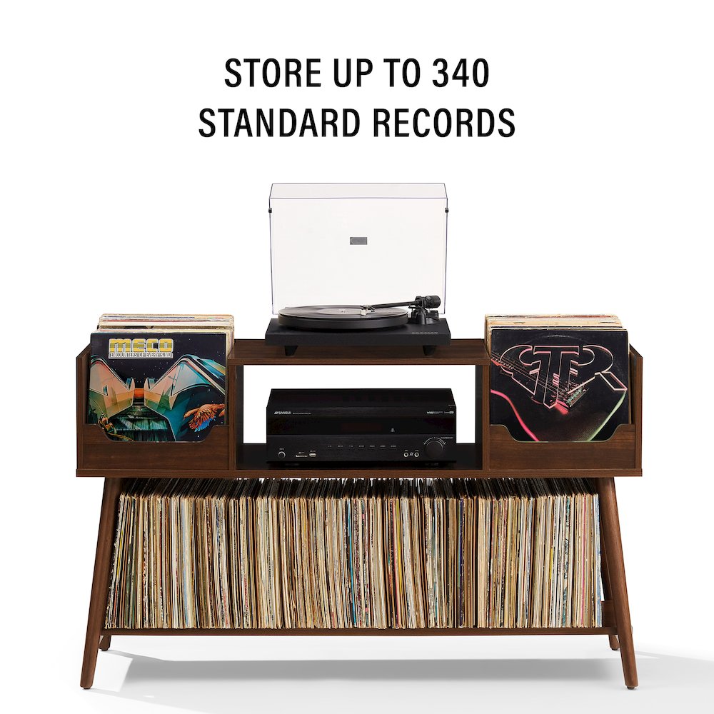 Memphis Medium Record Player Stand With Vinyl Storage Brown