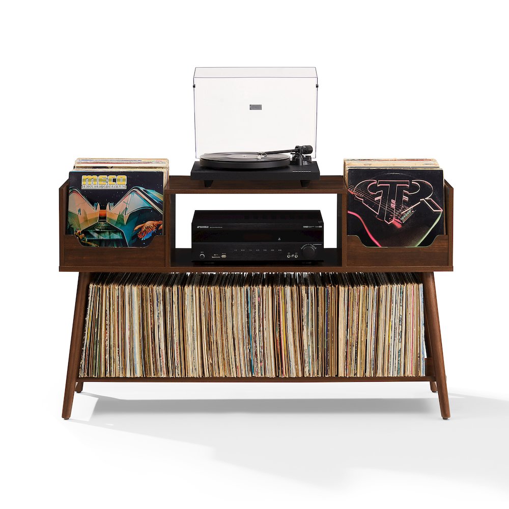 Memphis Medium Record Player Stand With Vinyl Storage Brown