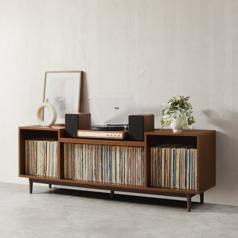 Eugene Record Player Stand With Vinyl Storage Mahogany