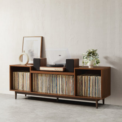 Eugene Record Player Stand With Vinyl Storage Mahogany