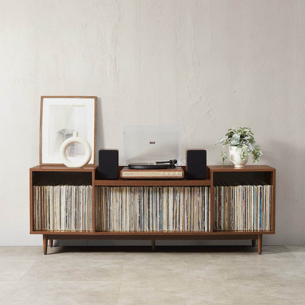 Eugene Record Player Stand With Vinyl Storage Mahogany