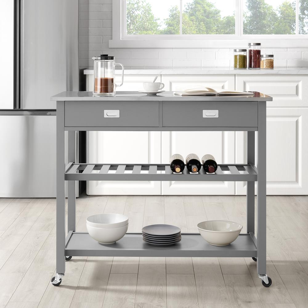 Chloe Stainless Steel Top Kitchen Island/Cart