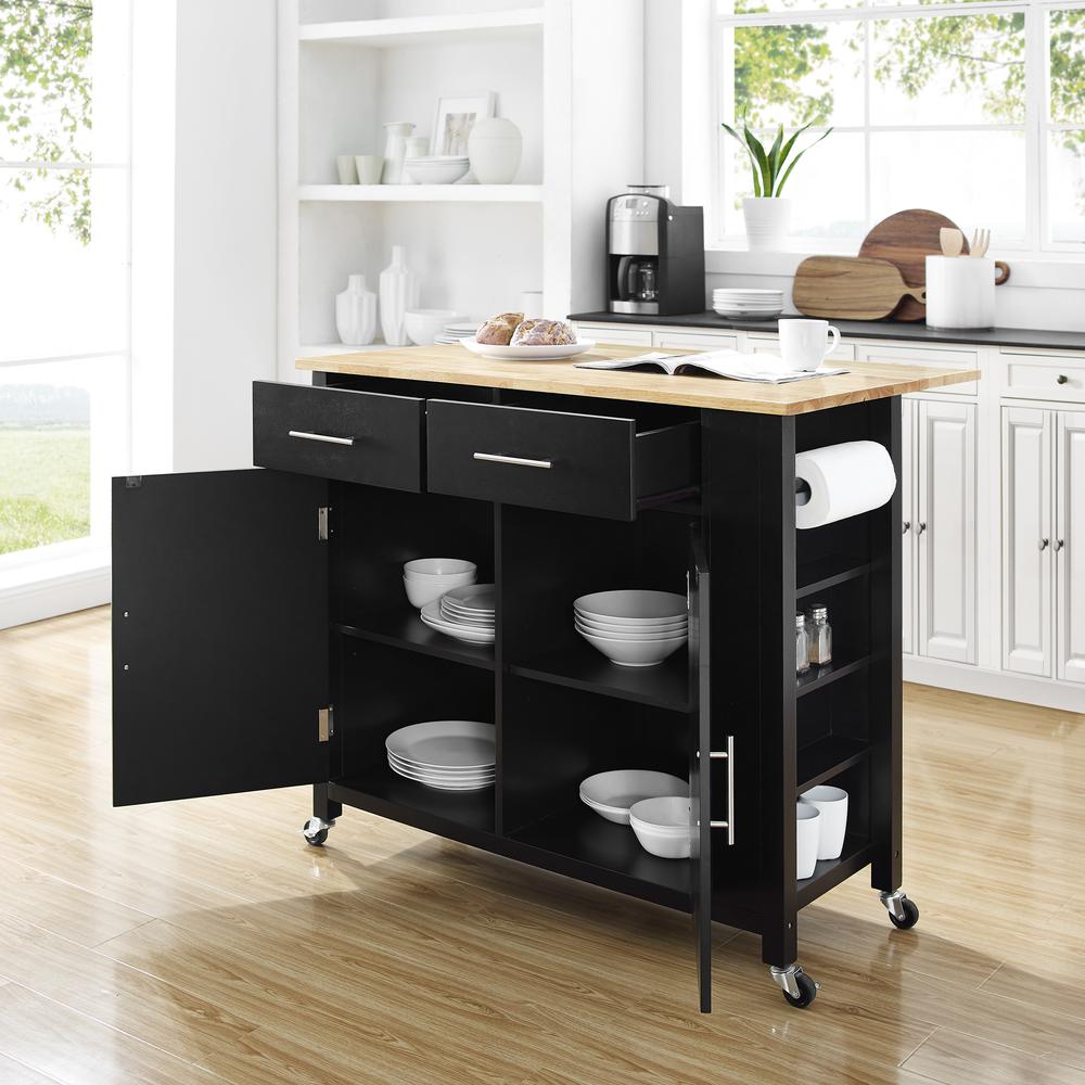 Savannah Wood Top Drop Leaf Kitchen Island/Cart