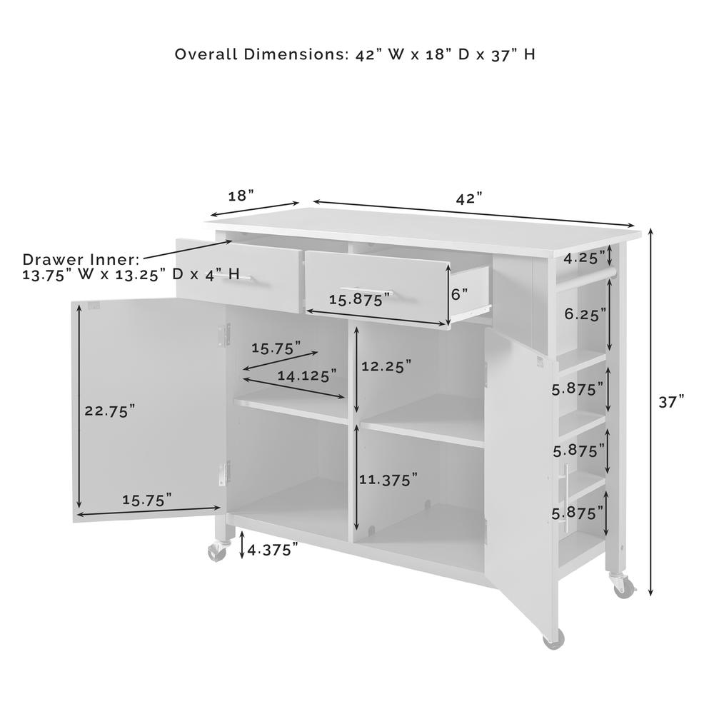Savannah Wood Top Drop Leaf Kitchen Island/Cart