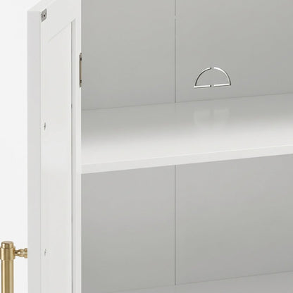 FurniFact Pantry Storage Cabinet with Stackable Double-Door Design, White
