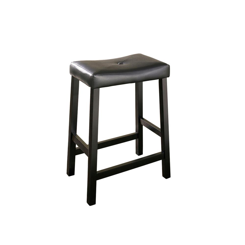 Upholstered Saddle Seat 2Pc Counter Height Bar Stool Set - 2 Stools