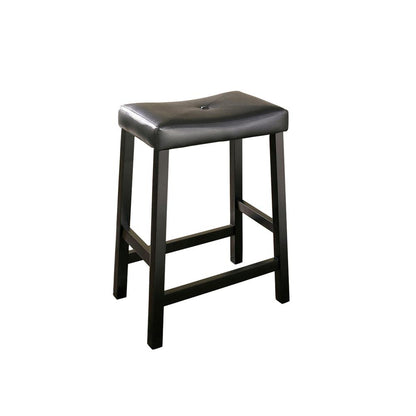 Upholstered Saddle Seat 2Pc Counter Height Bar Stool Set - 2 Stools
