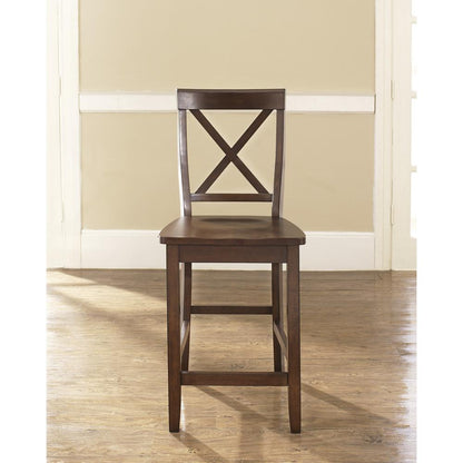X-Back 2-Piece Counter Height Bar Stool Set - 2 Stools